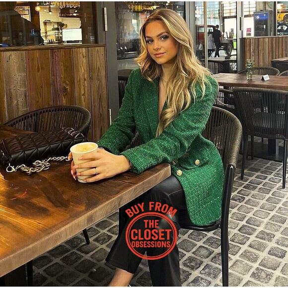 ZARA BLOGGER FAVE!!! Blazer with Contrast Buttons NWT - Picture 12 of 16